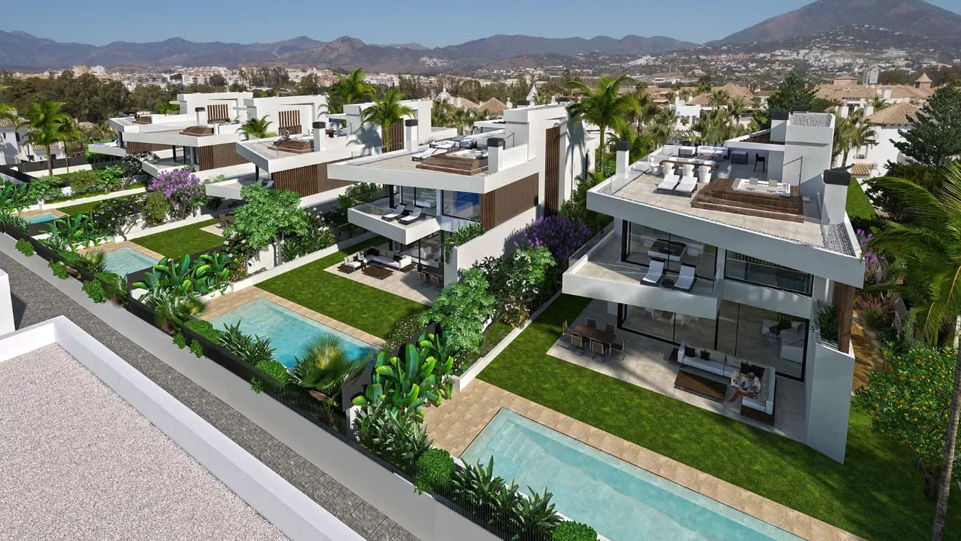 Nowe Wille z Prywatnymi Basenami i Tarasem Dachowym przy Plaży Puerto Banús